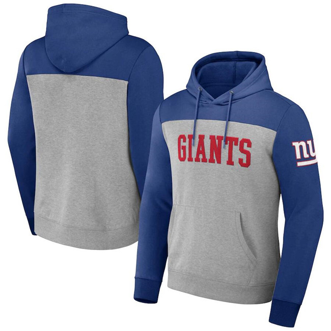 Men's New York Giants x Darius Rucker Collection Powder Blue/Charcoal Colorblock Pullover Hoodie